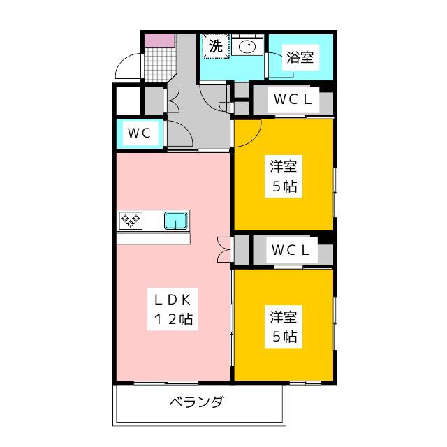 GRANDIR(2LDK/1階)の間取り写真