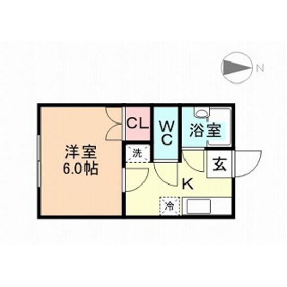 サザンハウス(1K/2階)の間取り写真