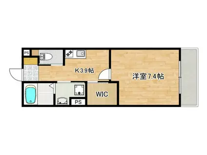 アレフガルド楽々園(1K/1階)の間取り写真