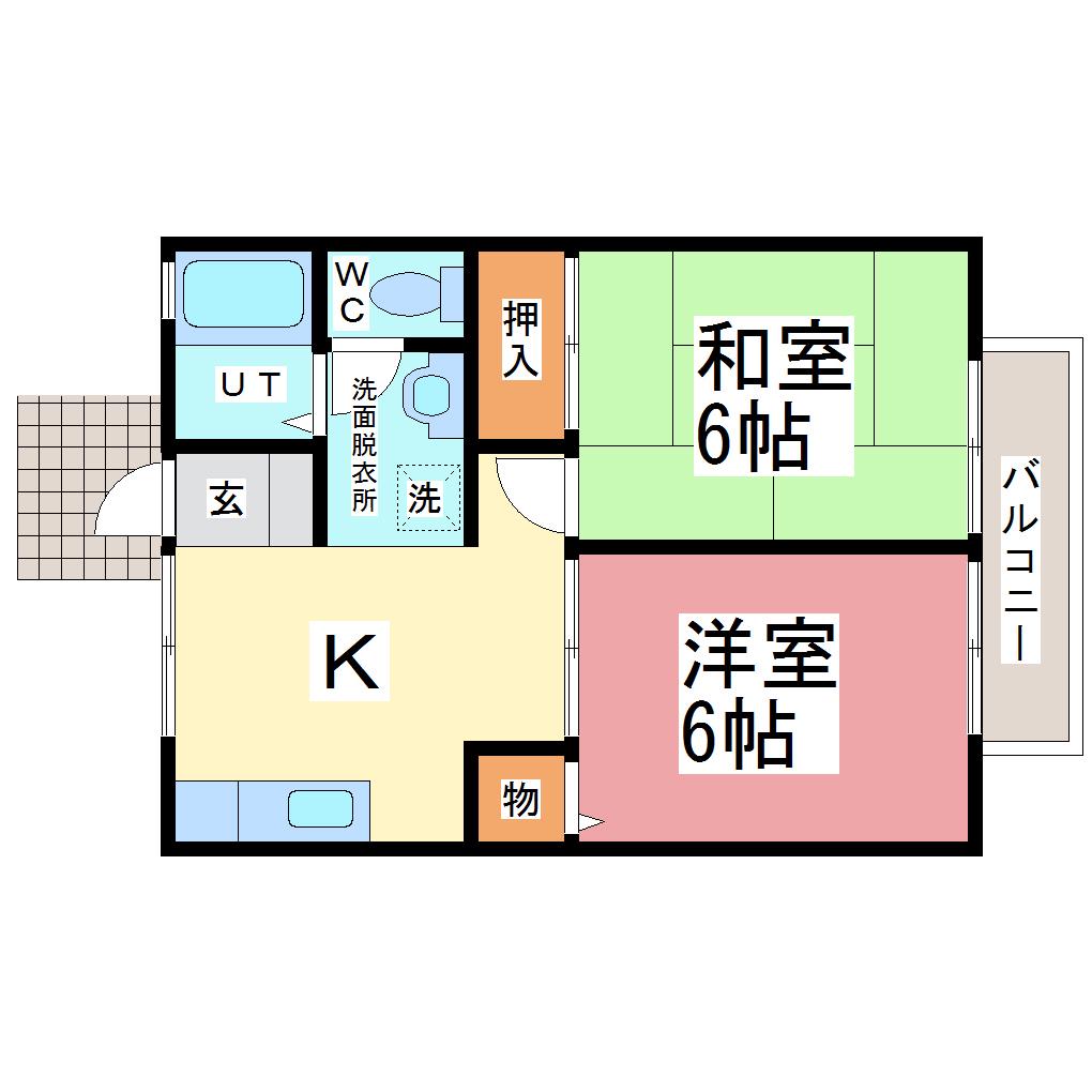セジュール村上(2DK/1階)の間取り写真