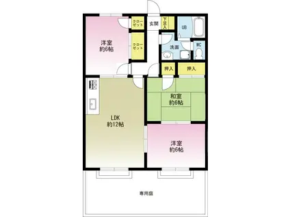 ルマとらまつ(3LDK/1階)の間取り写真