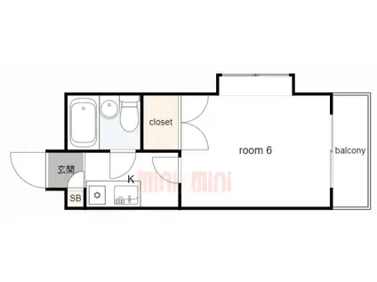 神戸六甲ヒルズ(1K/4階)の間取り写真