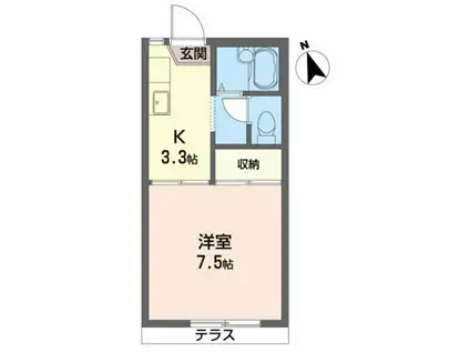 フレグランスさくら(1K/1階)の間取り写真