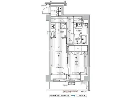 PREMIUM CUBE 大森 TROIS(1LDK/1階)の間取り写真