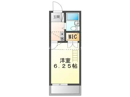 ユトリロ平川本町(1K/2階)の間取り写真