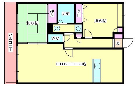 グランドゥール・オニクラ(2LDK/4階)の間取り写真