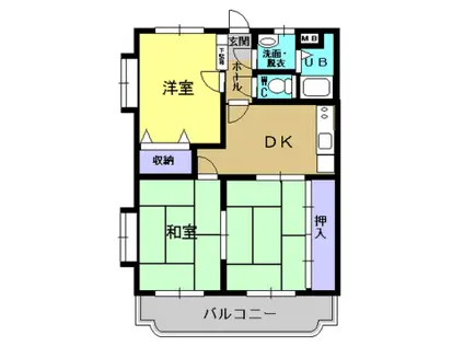 ファミーユ蘭(3DK/3階)の間取り写真