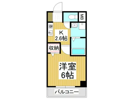 ロワール中央ビル(1K/8階)の間取り写真