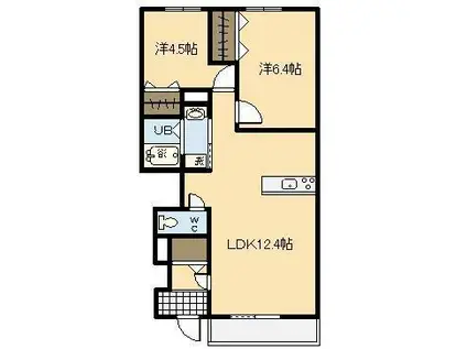 サンタプレイスVII(2LDK/1階)の間取り写真