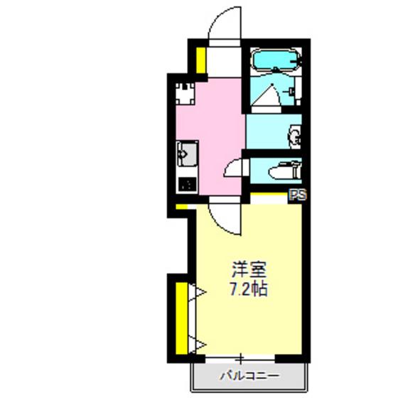 コア・シティ上中居(1K/1階)の間取り写真