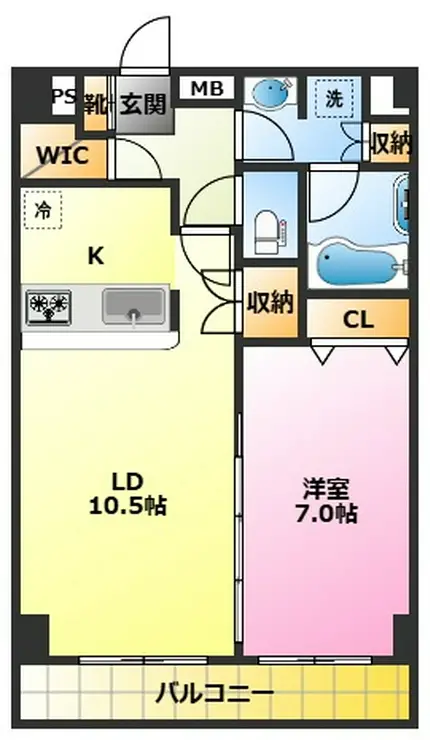 サンリュミエSEIKOH 7階階 間取り