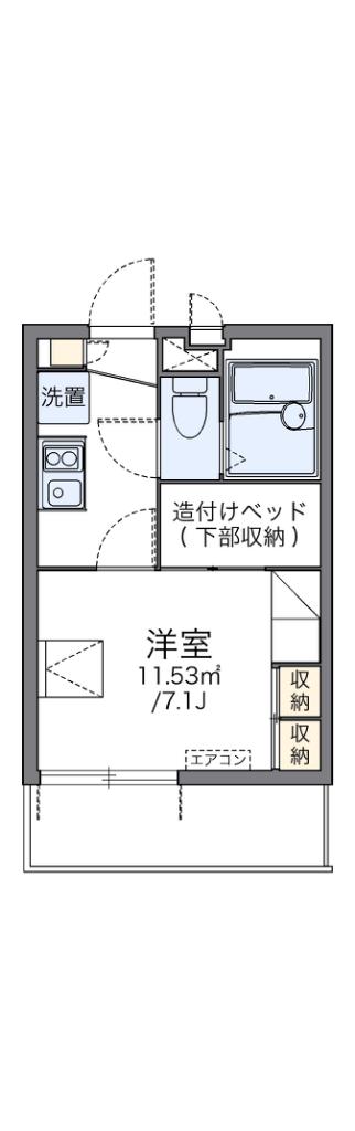 レオパレスFUMIN(1K/4階)の間取り写真
