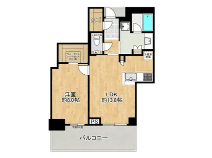 グランドメゾン新梅田タワー THE CLUB RESIDENCE(1LDK/7階)の間取り写真