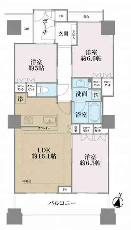 ヴィナシス金町タワーレジデンス 21階階 間取り