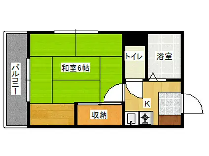 メタリックビィラ(1K/3階)の間取り写真