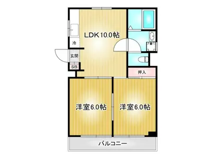 サンハイム中橋(2LDK/1階)の間取り写真