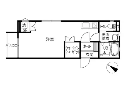 ラリュール(ワンルーム/2階)の間取り写真