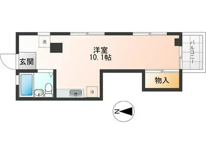 ルミナス パルビラ(ワンルーム/4階)の間取り写真