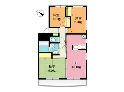 エイタイマンション(3LDK/5階)の間取り写真