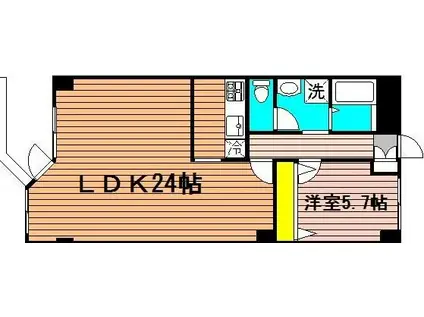 マサルマンション(1LDK/2階)の間取り写真