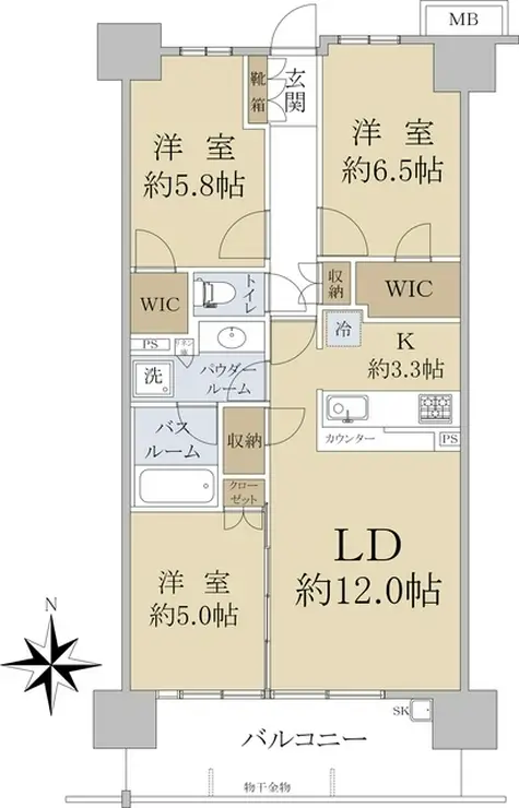 シティテラス板橋蓮根 6階階 間取り