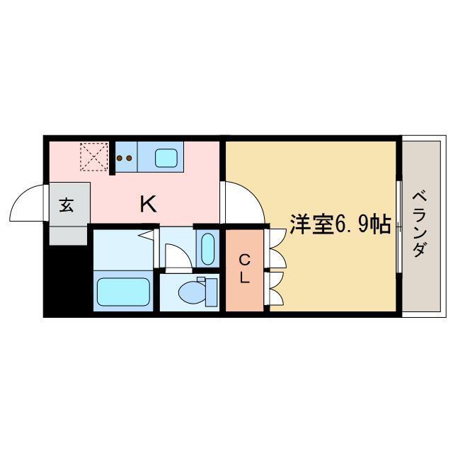 コンフォルト(1K/1階)の間取り写真