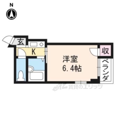 ジュール寺町二条(1K/2階)の間取り写真