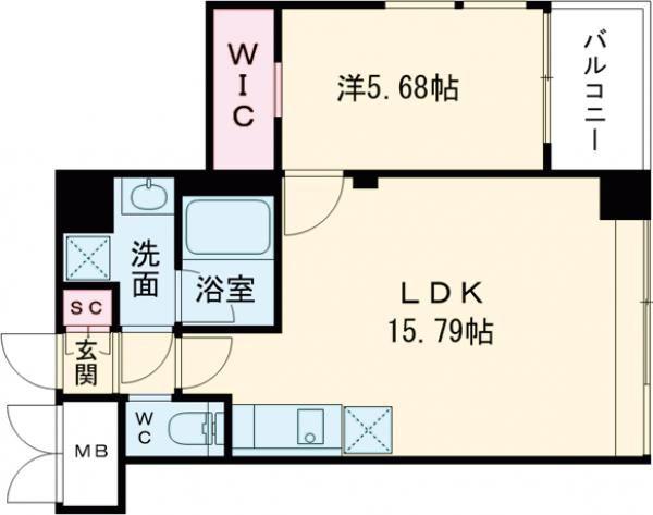 プレジオ長田(1LDK/4階)の間取り写真