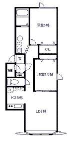 ノヴェル215A(2LDK/2階)の間取り写真