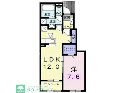 シャトー・グリーンIII(1LDK/1階)の間取り写真