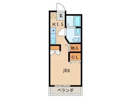 ハイツPOPO(ワンルーム/1階)の間取り写真