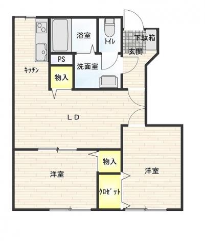 メゾンエスポワール(2LDK/1階)の間取り写真