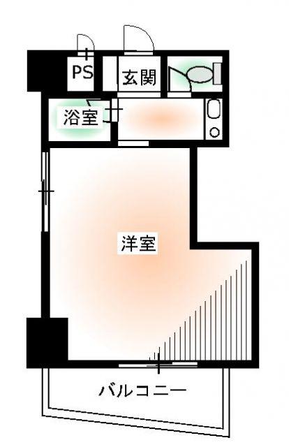 ベルメール原田町(ワンルーム/8階)の間取り写真