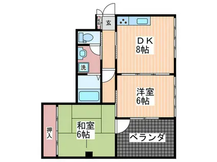 サンヨービル(2DK/4階)の間取り写真