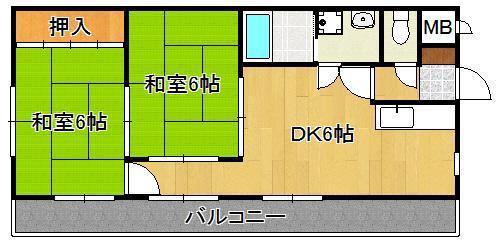 プレアール金田(2DK/3階)の間取り写真