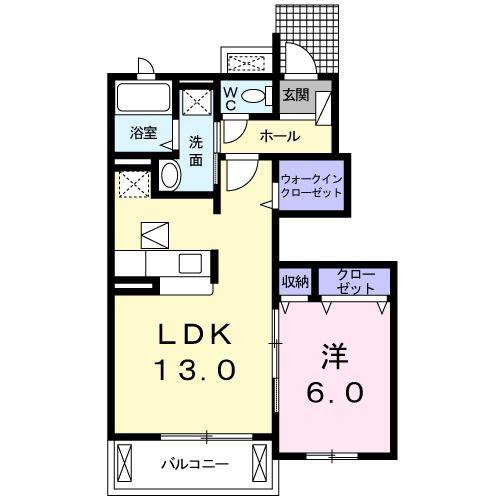 パインコーン一番館(1LDK/1階)の間取り写真
