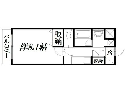 SKY CITY元浜(1K/2階)の間取り写真