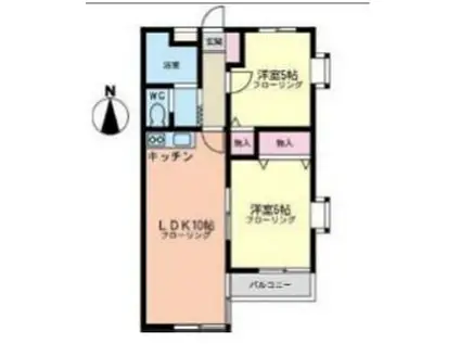 レジデンス北原台(2LDK/1階)の間取り写真