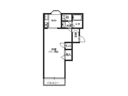 フォレスト242(1K/1階)の間取り写真
