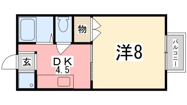 サンコーポ車崎(1DK/1階)の間取り写真