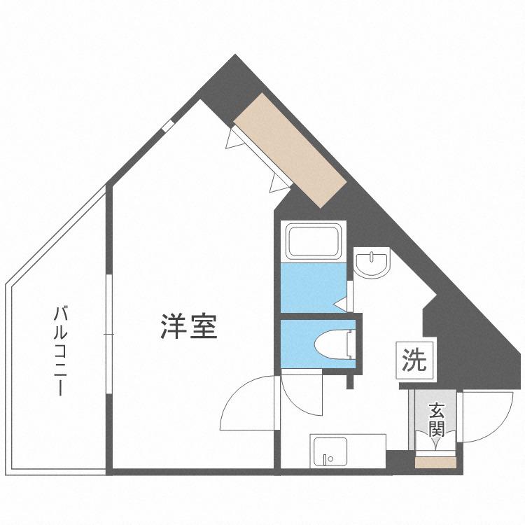 SWISS難波西(1K/13階)の間取り写真
