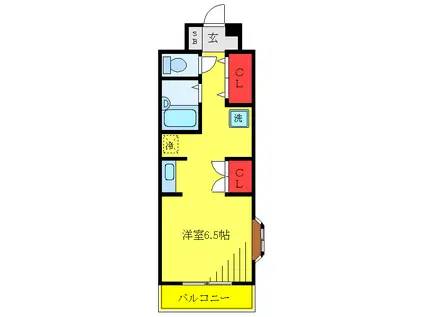 ルシエール(ワンルーム/3階)の間取り写真