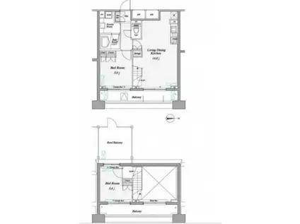 レジディア錦糸町II(2LDK/13階)の間取り写真