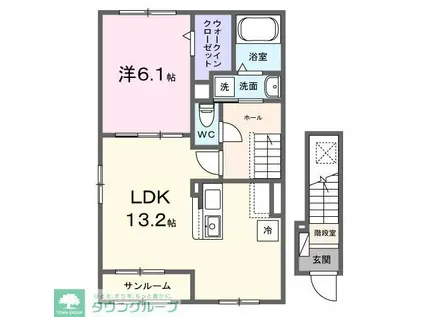 セレニテ東豊田(1LDK/2階)の間取り写真