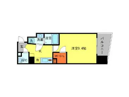 AFFLUENCE難波(1K/11階)の間取り写真