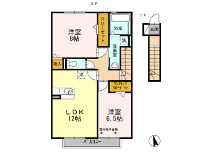 MARCHER FORME(2LDK/2階)の間取り写真
