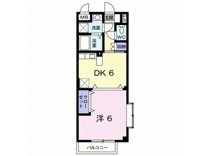 ハレアカラ(1DK/2階)の間取り写真