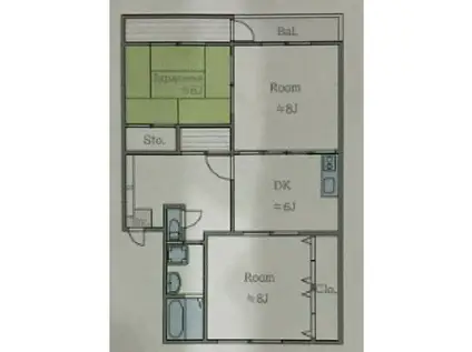 グリフィンパーク(3DK/2階)の間取り写真