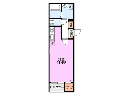 CREST MINORI(ワンルーム/3階)の間取り写真