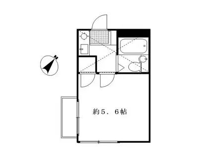 ハイツひらまつ十条(1K/2階)の間取り写真